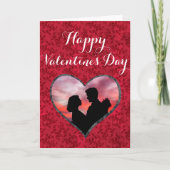 Elegant Custom Photo Happy Valentine's Day Red Kaart (Voorkant)