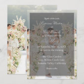 Elegant Custom Photo Wedding Invitation Kaart (Voorkant / Achterkant)