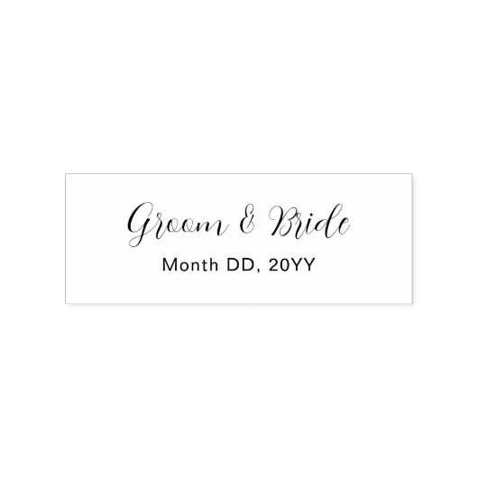 Elegant Custom Rubber Stamp for Couples Names Date Rubberstempel (Gestempeld)