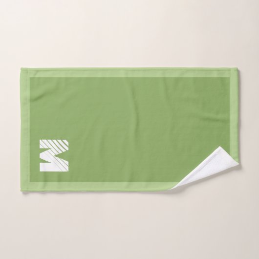Elegant Custom Sage Green Monogram  (Serviette à main)