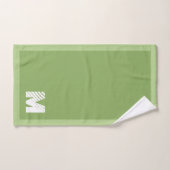 Elegant Custom Sage Green Monogram Bad Handdoek (Handdoek)