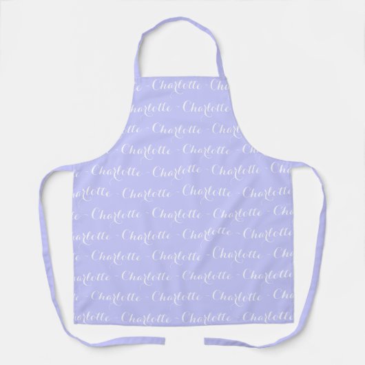 Elegant Custom script lavendel chique patroon Scho Schort (Voorkant)