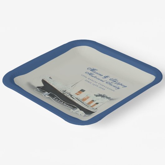 Elegant Custom Script Titanic Papieren Bordje (Gebogen)