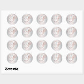 Elegant Custom Silver Grey Roos Gold Wedding Ronde Sticker (Vel)