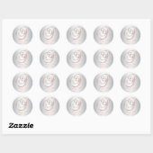 Elegant Custom Silver Grey Roos Gold Wedding Ronde Sticker (Vel)