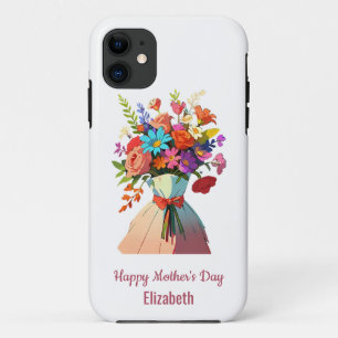 Elegant Custom Vibrant Boeket Moederdag Wit iPhone 11 Hoesje