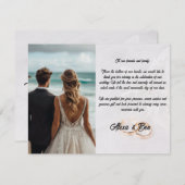 Elegant Custom Wedding Dank u kaart met bloemen Notitiekaartje (Voorkant / Achterkant)