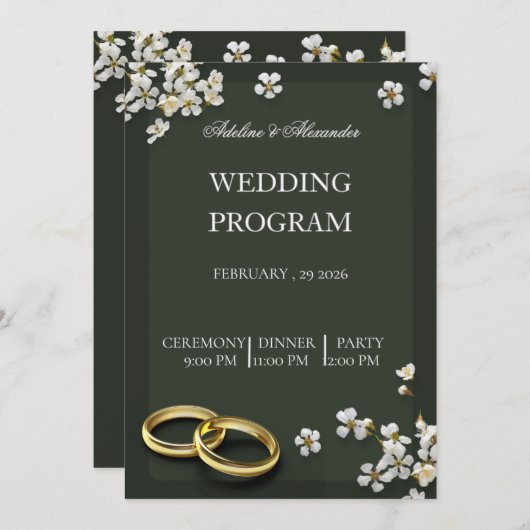 Elegant Custom Wedding Invitation (Devant / Derrière)