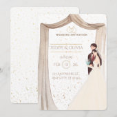 Elegant Custom Wedding Invitation - Romantic Bride (Devant / Derrière)