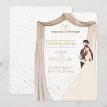 Elegant Custom Wedding Invitation - Romantic Bride