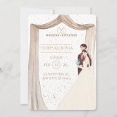 Elegant Custom Wedding Invitation - Romantic Bride Kaart (Voorkant)
