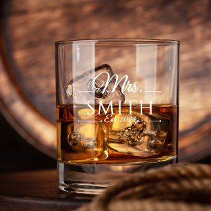 Elegant Custom Wedding Name Whiskey Glas