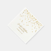 Elegant Custom White Gold Confetti Wedding Servetten (Hoek)