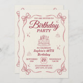 Elegant Customizable Birthday Invitation Card Kaart (Voorkant / Achterkant)