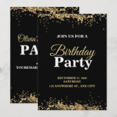 Elegant Customizable Birthday Invite Stylish card Kaart (Voorkant / Achterkant)