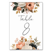 Elegant Customizable Floral Table Number Cards Kaart (Achterkant)