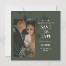 Elegant customizable olive green wedding save the date