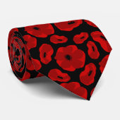 elegant customizable poppy flower  stropdas (Opgerold)