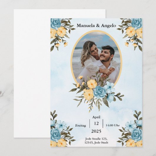 Elegant Customizable Wedding Invitation | Stylish (Devant / Derrière)