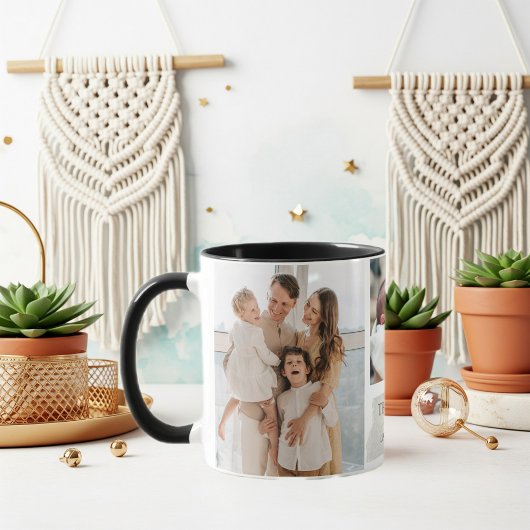 Elegant customized family collage mug