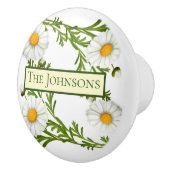 Elegant Cut Daisies Keramische Knop (Rechts)