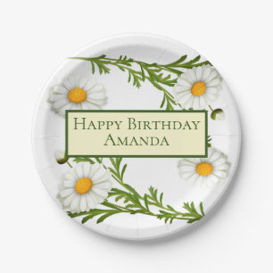 Elegant Cut Daisies Papieren Bordje