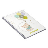 Elegant Cute Blue Beer Ballon Boys Monogram Notitieboek (Rechterzijde)
