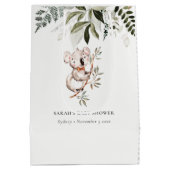 Elegant Cute Cudly Koala Foliage Baby shower Medium Cadeauzakje (Achterkant)