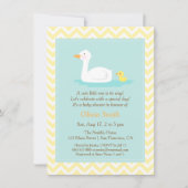 Elegant Cute Duck Chevron Baby Shower Invitations (Devant)