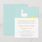Élégant Cute Duck Twins Baby Shower Invitations (Devant / Derrière)