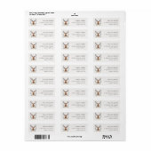 Elegant Cute Dusky Deer Floral Crest Adres Etiket (Full Sheet)