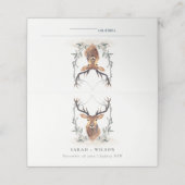 Elegant Cute Dusky Deer Floral Crest Wedding (Buitenkant ongevouwen)
