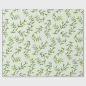  Elegant Cute Green Leaves Cadeaupapier (Vlak)