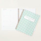 Elegant Cute Mint Green Herringbone Patroon Planner (Display)