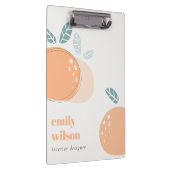 Elegant Cute Oranje Abstract Bold Fruity Citrus Klembord (Rechts)