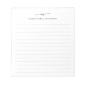 Elegant Cute Stylish Girly Script Monogram Lined Notitieblok (Voorkant)