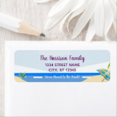 Elegant Cute We hebben Beach Turtle New Address ve Etiket (Insitu)