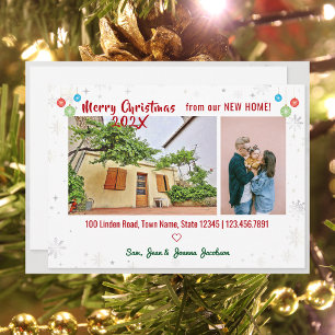 Elegant Cute We hebben ons verplaatst voor kerstfo Aankondiging