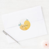 Elegant Cute Yellow Lemon Fruity Citrus Bright Ronde Sticker (Envelop)