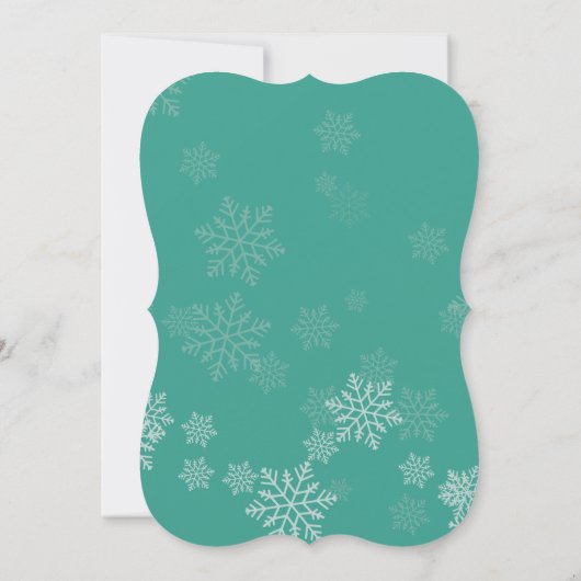 Elegant Cyan Winter Wedding Kaart (Achterkant)