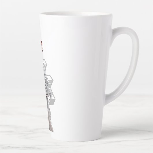Elegant Cyborg in White Futurisistic Fashion Latte Mok (Rechts)