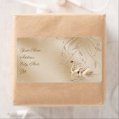 Elégant Cygne d'or Étiquette de adresse Mariage of (En situation)