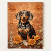 Elégant Dachshund Et Marigolds (Dos)