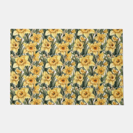 Elegant Daffodil Yellow Spring Flowers Pasen Deurmat (Voorkant)