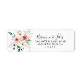 Elegant Dainty Autumn Floral Return Address Label (Voorkant)