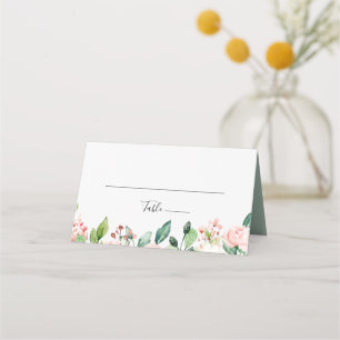 Elegant Dainty Autumn Floral Wedding Place Card