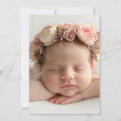 elegant dainty floral arch spring two photo baby aankondiging (Achterkant)