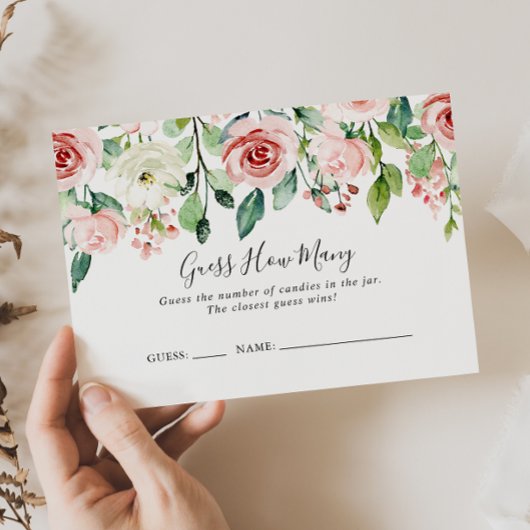 Elégant Dainty Floral Devinez Combien De Carte De 