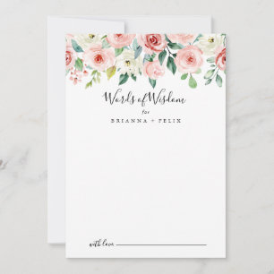 Elegant Dainty Floral Wedding Words of Wisdom Advieskaart