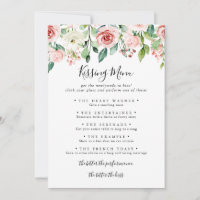 Élégant Dainty Mariage Kissing Menu Carte de jeu